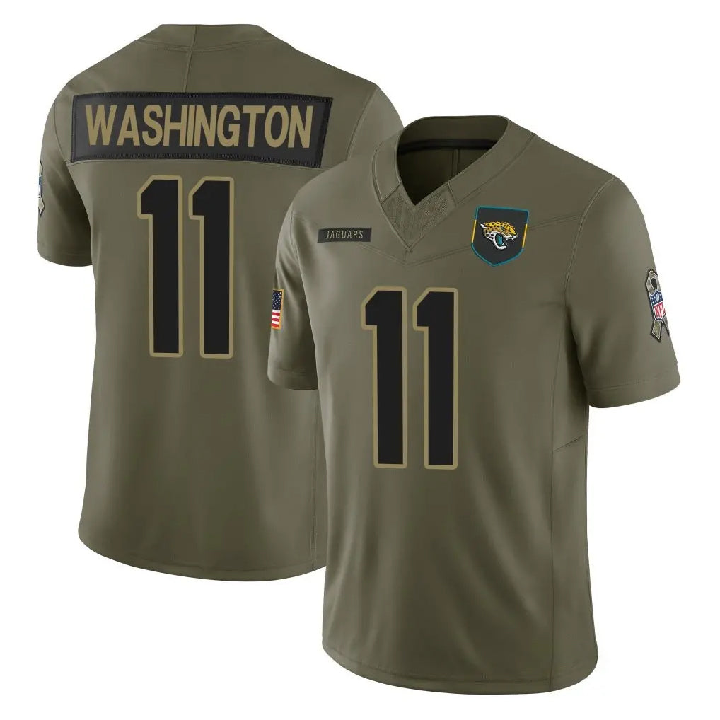 Parkc J.Jaguars #11 Parker Washington Player Olive 2025 Salute To Service Limited Game Stitched Jerseys