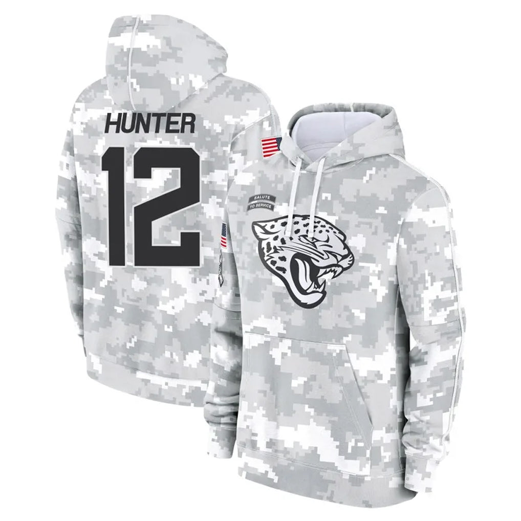 Parkc J.Jaguars #12 Travis Hunter Player Arctic Camo Salute to Service Hoodies Limited Game Stitched Jerseys