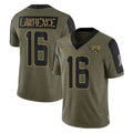Parkc J.Jaguars #16 Trevor Lawrence Player Olive Salute To Service Limited Game Stitched Jerseys