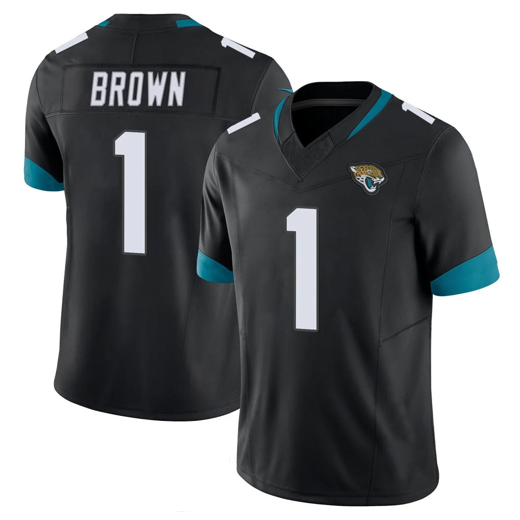Parkc J.Jaguars #1 Montaric Brown Player Black Vapor F.U.S.E. Limited Home Game Stitched Jerseys