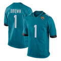 Parkc J.Jaguars #1 Montaric Brown Player Teal Home Game Stitched Jerseys