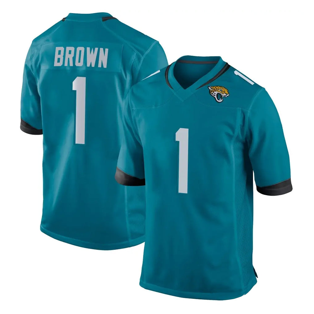 Parkc J.Jaguars #1 Montaric Brown Player Teal Home Game Stitched Jerseys