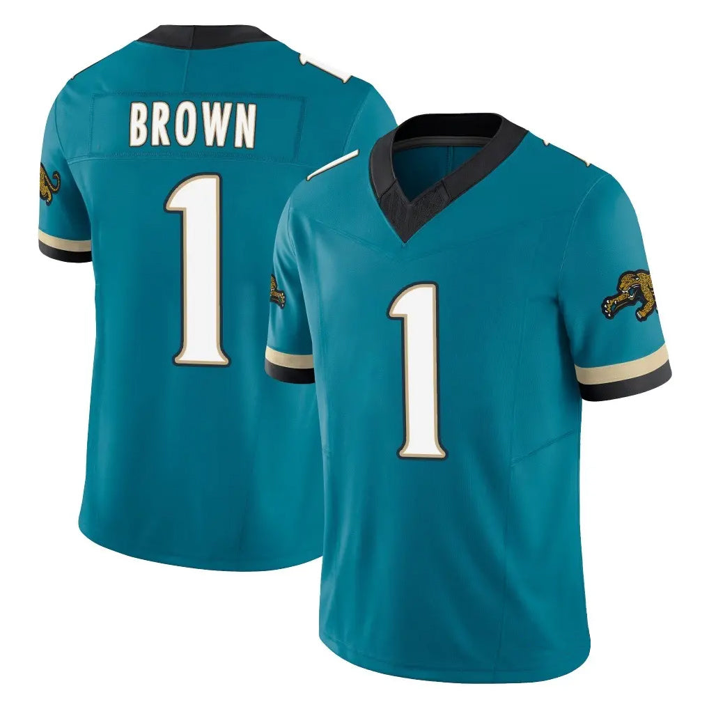 Parkc J.Jaguars #1 Montaric Brown Player Teal Prowler Throwback Vapor F.U.S.E. Limited Home Game Stitched Jerseys