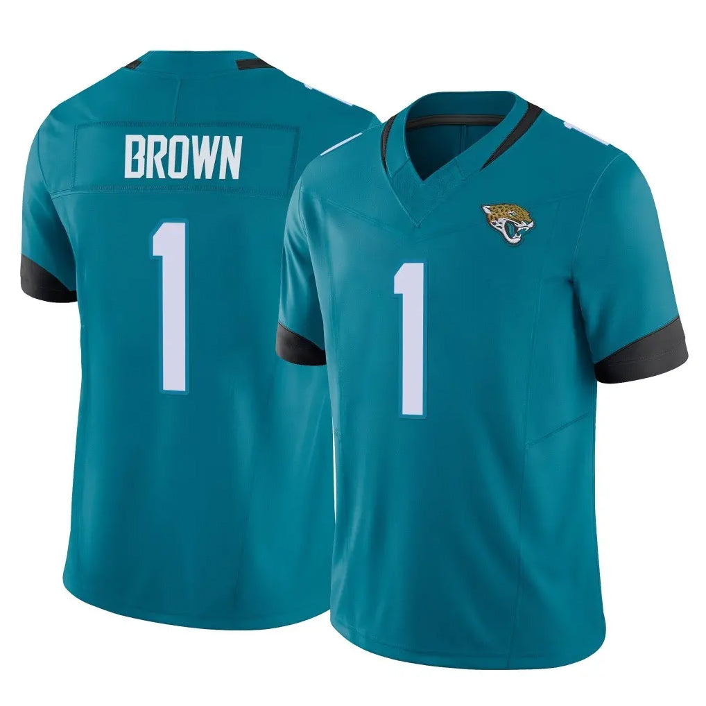 Parkc J.Jaguars #1 Montaric Brown Player Teal Vapor F.U.S.E. Limited Home Game Stitched Jerseys