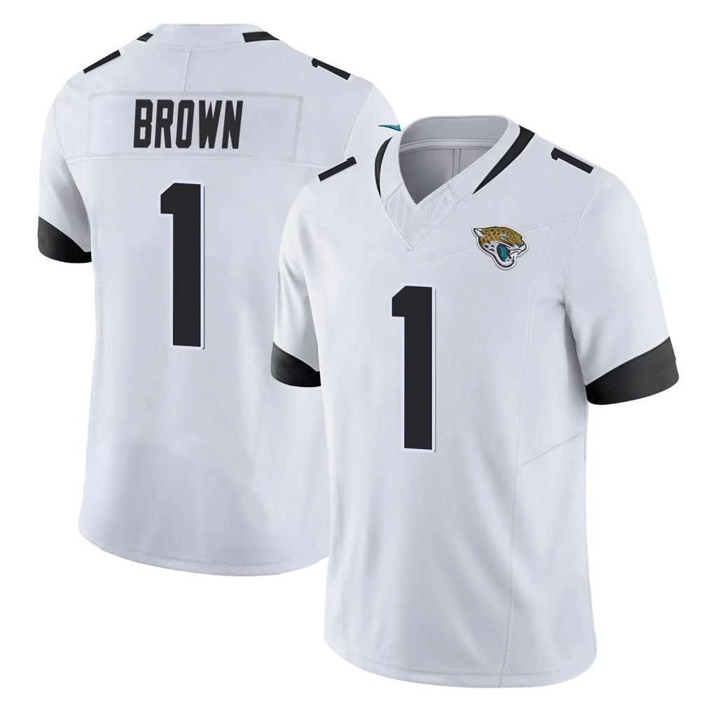 Parkc J.Jaguars #1 Montaric Brown Player White Vapor F.U.S.E. Limited Home Game Stitched Jerseys