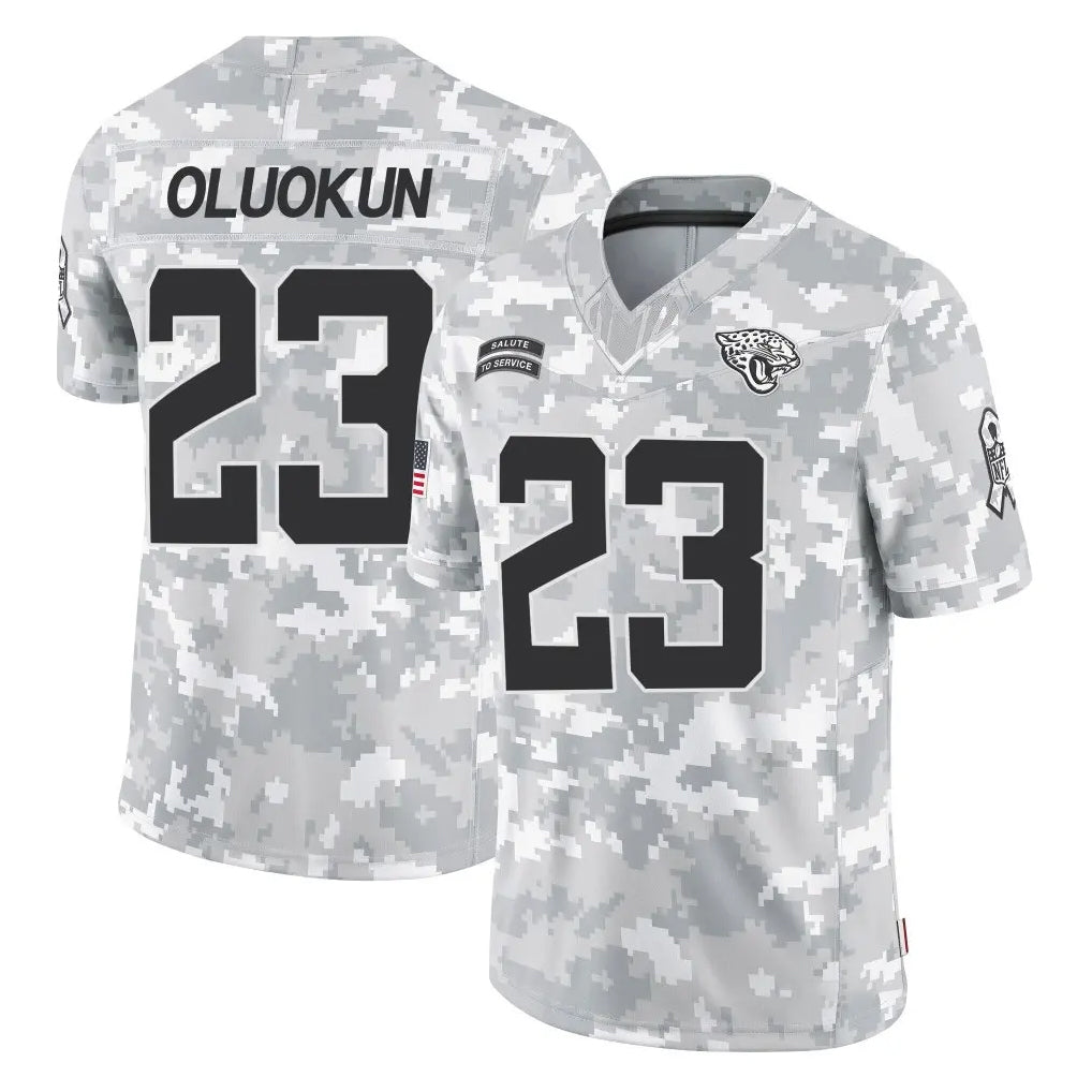 Parkc J.Jaguars #23 Foyesade Oluokun Player Arctic Camo Salute To Service Limited Game Stitched Jerseys