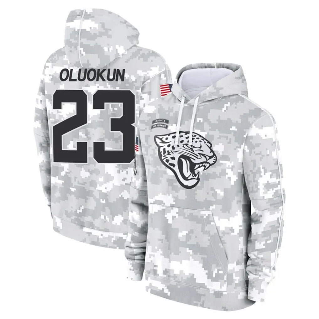 Parkc J.Jaguars #23 Foyesade Oluokun Player Arctic Camo Salute to Service Hoodies Limited Game Stitched Jerseys