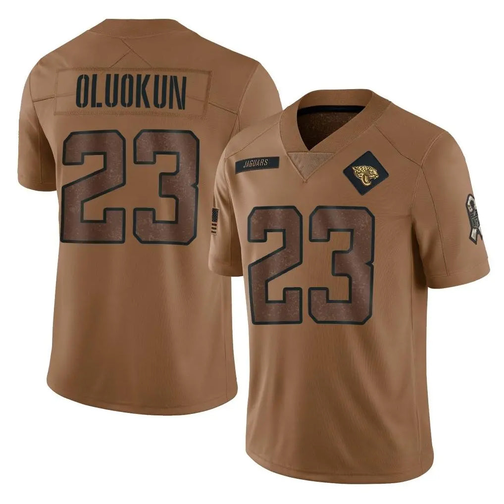 Parkc J.Jaguars #23 Foyesade Oluokun Player Brown Salute To Service Limited Stitched Jerseys