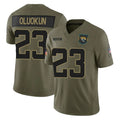 Parkc J.Jaguars #23 Foyesade Oluokun Player Olive 2025 Salute To Service Limited Game Stitched Jerseys