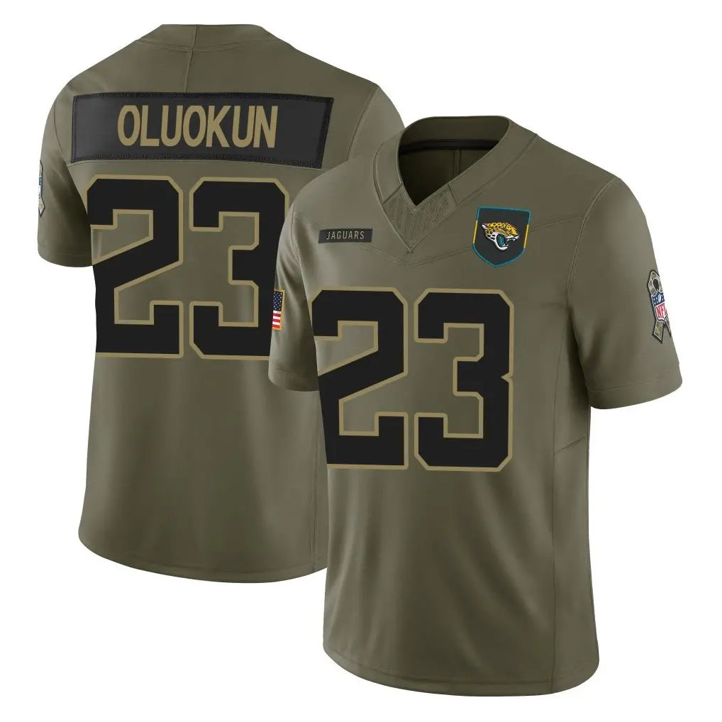 Parkc J.Jaguars #23 Foyesade Oluokun Player Olive 2025 Salute To Service Limited Game Stitched Jerseys