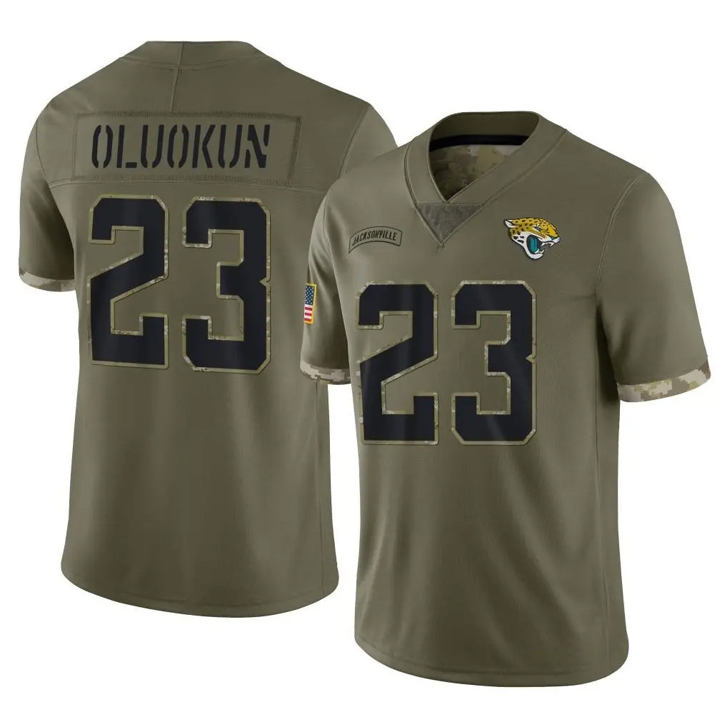 Parkc J.Jaguars #23 Foyesade Oluokun Player Olive Salute To Service Limited Stitched Jerseys
