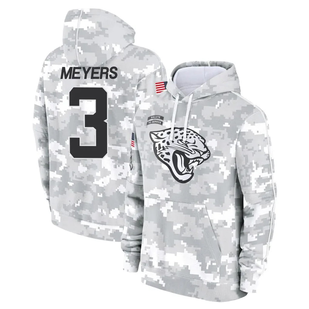Parkc J.Jaguars #3 Jakobi Meyers Player Arctic Camo Salute to Service Hoodies Limited Game Stitched Jerseys