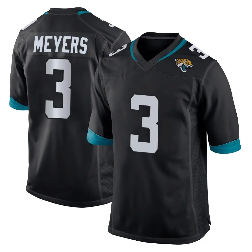 Parkc J.Jaguars #3 Jakobi Meyers Player Black Home Game Stitched Jerseys
