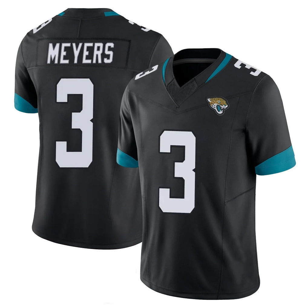 Parkc J.Jaguars #3 Jakobi Meyers Player Black Vapor F.U.S.E. Limited Home Game Stitched Jerseys