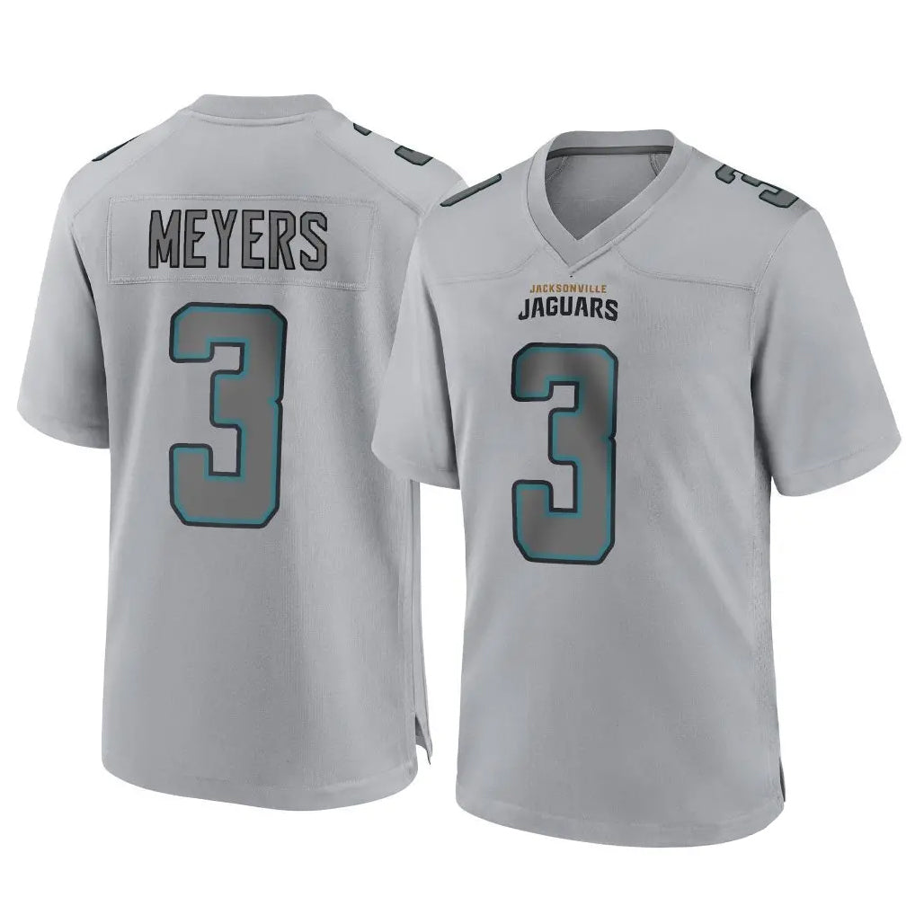 Parkc J.Jaguars #3 Jakobi Meyers Player Gray Atmosphere Fashion Home Game Stitched Jerseys