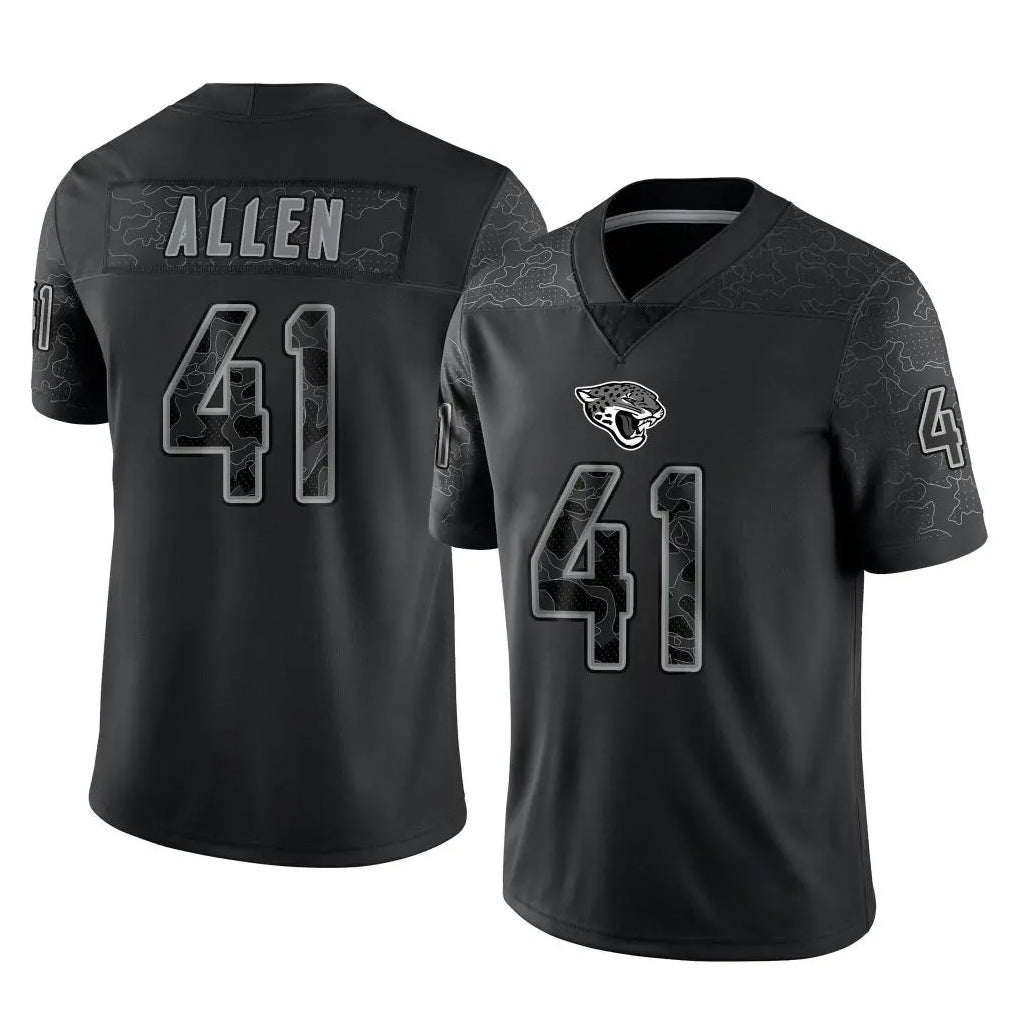 Parkc J.Jaguars #41 Josh Hines-Allen Player Black Reflective Limited Game Stitched Jerseys