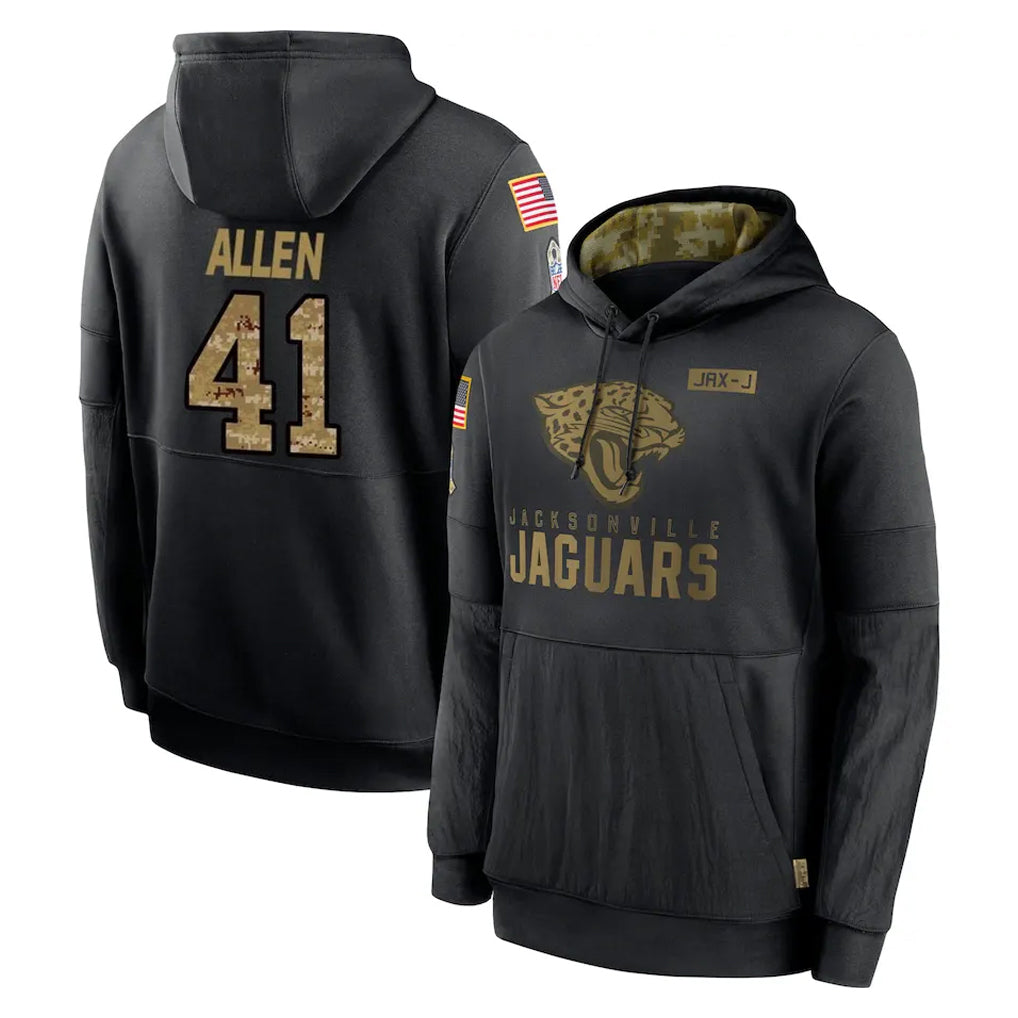 Parkc J.Jaguars #41 Josh Hines-Allen Player Black Salute to Service Hoodies Limited Game Stitched Jerseys