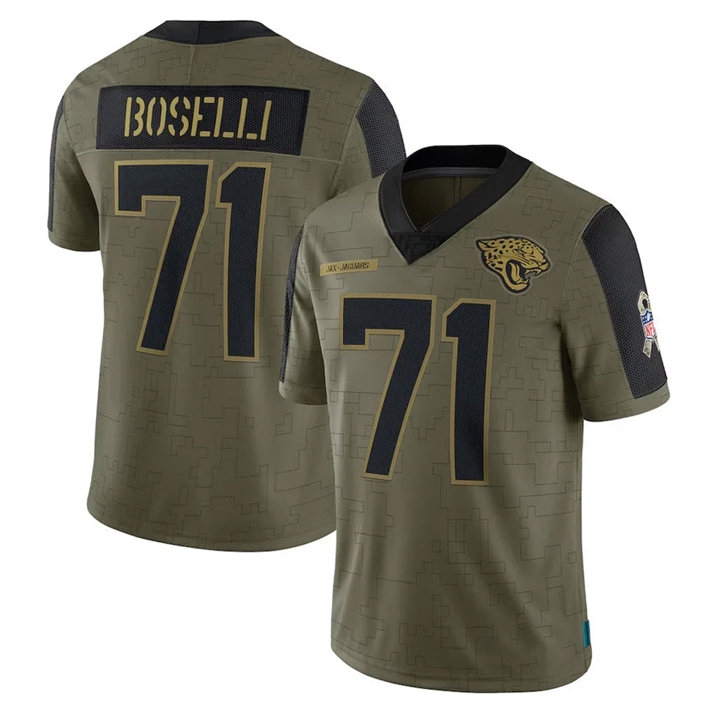 Parkc J.Jaguars #71 Tony Boselli Player Olive Salute To Service Limited Game Stitched Jerseys