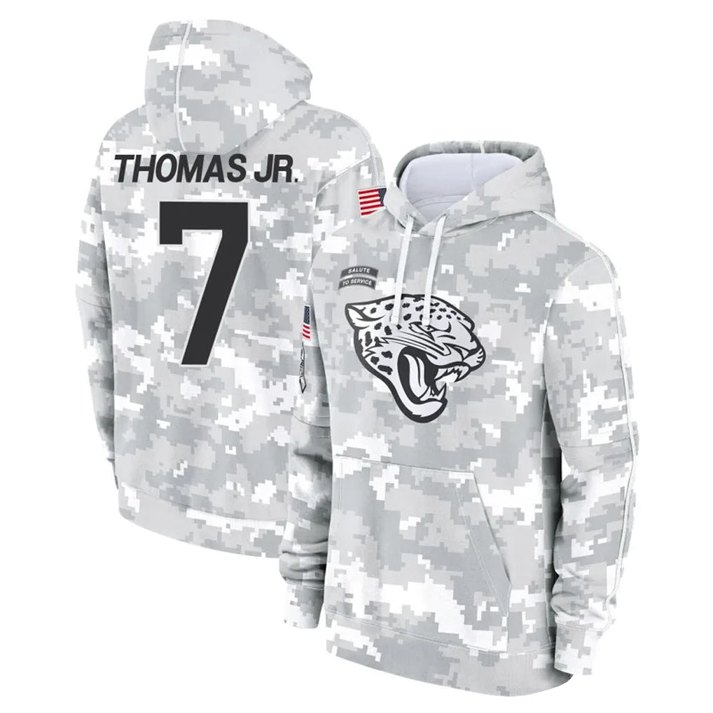 Parkc J.Jaguars #7 Brian Thomas Jr. Player Arctic Camo Salute to Service Hoodies Limited Game Stitched Jerseys