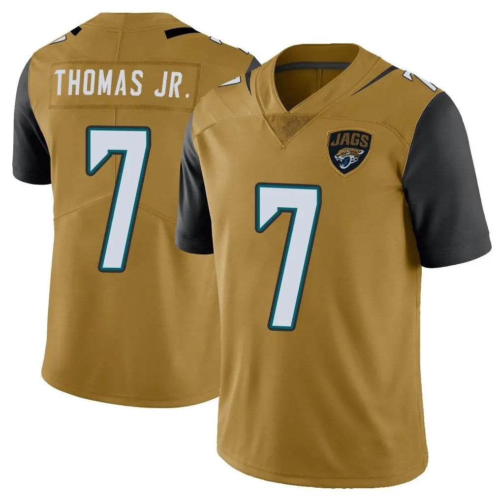 Parkc J.Jaguars #7 Brian Thomas Jr. Player Gold Vapor Limited Home Game Stitched Jerseys
