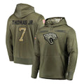 Parkc J.Jaguars #7 Brian Thomas Jr. Player Olive Salute to Service Pullover Hoodies Home Game Stitched Jerseys