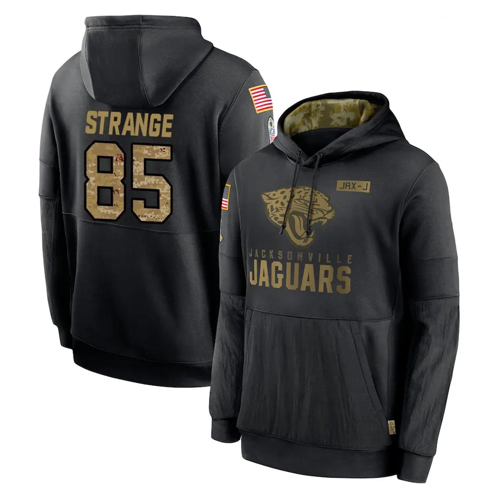 Parkc J.Jaguars #85 Brenton Strange Player Black Salute to Service Hoodies Limited Game Stitched Jerseys