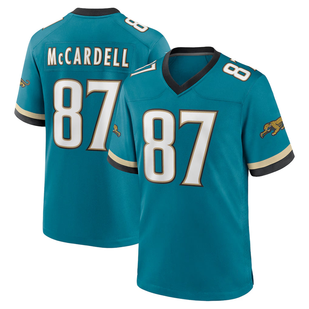 Parkc J.Jaguars #87 Keenan McCardell Player Teal Prowler Throwback Limited Home Game Stitched Jerseys