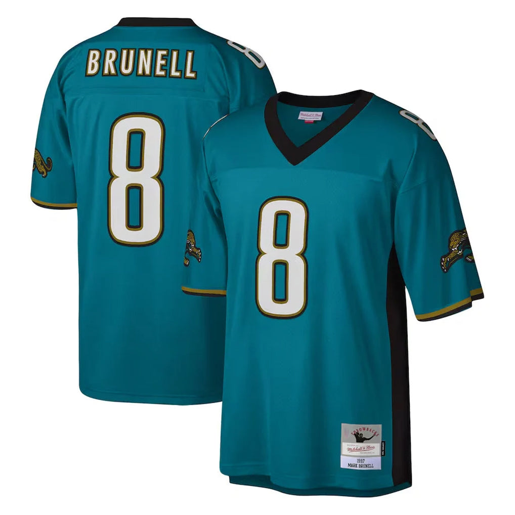 Parkc J.Jaguars #8 Mark Brunell Player Teal Mitchell & Ness Legacy Home Game Stitched Jerseys