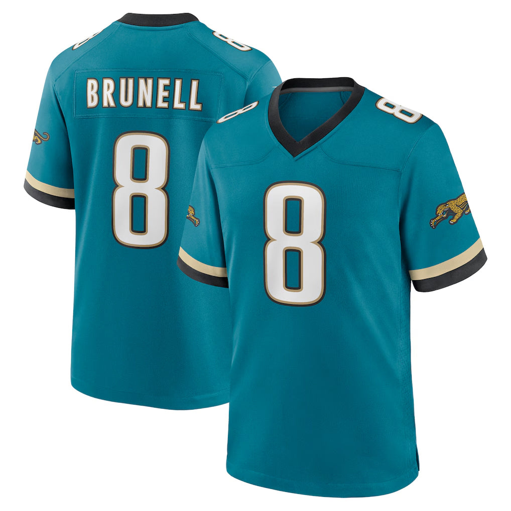 Parkc J.Jaguars #8 Mark Brunell Player Teal Prowler Throwback Limited Home Game Stitched Jerseys
