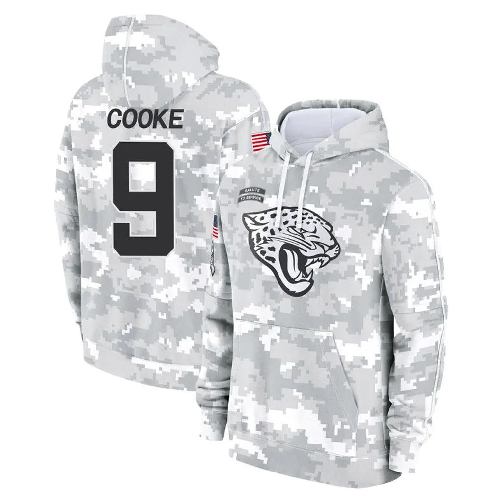 Parkc J.Jaguars #9 Logan Cooke Player Arctic Camo Salute to Service Hoodies Limited Game Stitched Jerseys