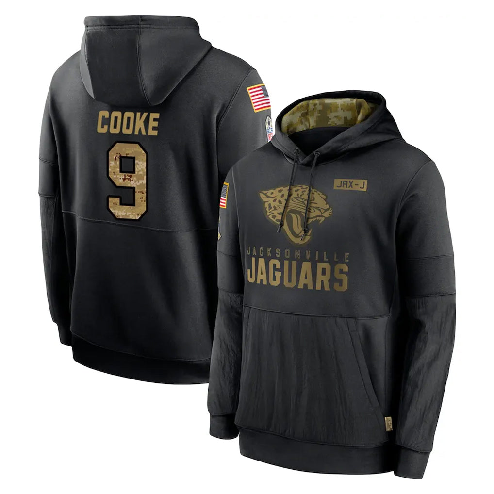 Parkc J.Jaguars #9 Logan Cooke Player Black Salute to Service Hoodies Limited Game Stitched Jerseys