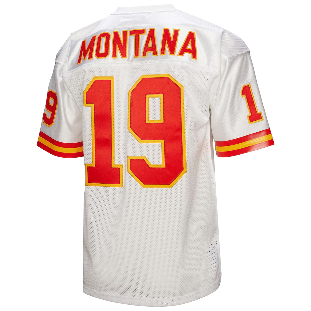 Parkc KC.Chiefs 1994 #19 Joe Montana Mitchell & Ness White Authentic Throwback Retired Player Stitched Puhic Jersey