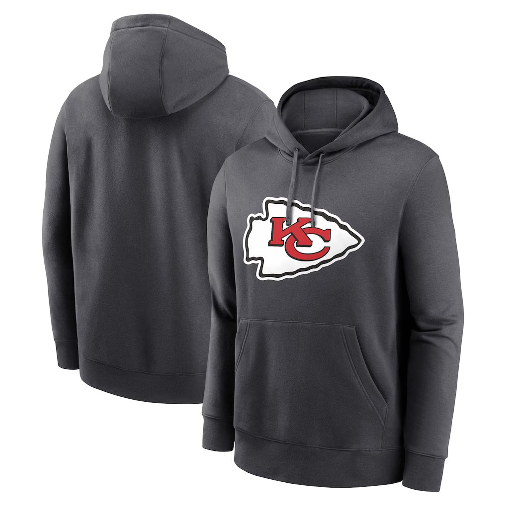 Parkc KC.Chiefs Gray LoGo Pullover Hoodies Limited Blank Player Stitched Jerseys