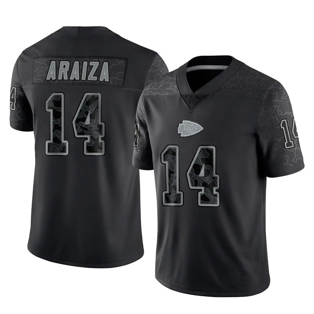 Parkc KC.Chiefs #14 Matt Araiza Player Black Limited Reflective Game Stitched Jerseys