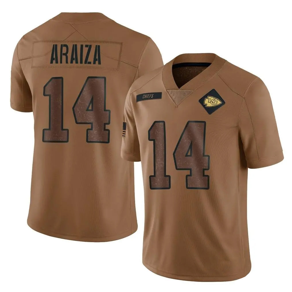 Parkc KC.Chiefs #14 Matt Araiza Player Brown Salute To Service Limited Stitched Jerseys