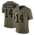 Parkc KC.Chiefs #14 Matt Araiza Player Olive 2025 Salute To Service Limited Game Stitched Jerseys