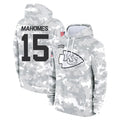 Parkc KC.Chiefs #15 Patrick Mahomes Player Arctic Camo Salute to Service Hoodies Limited Game Stitched Jerseys