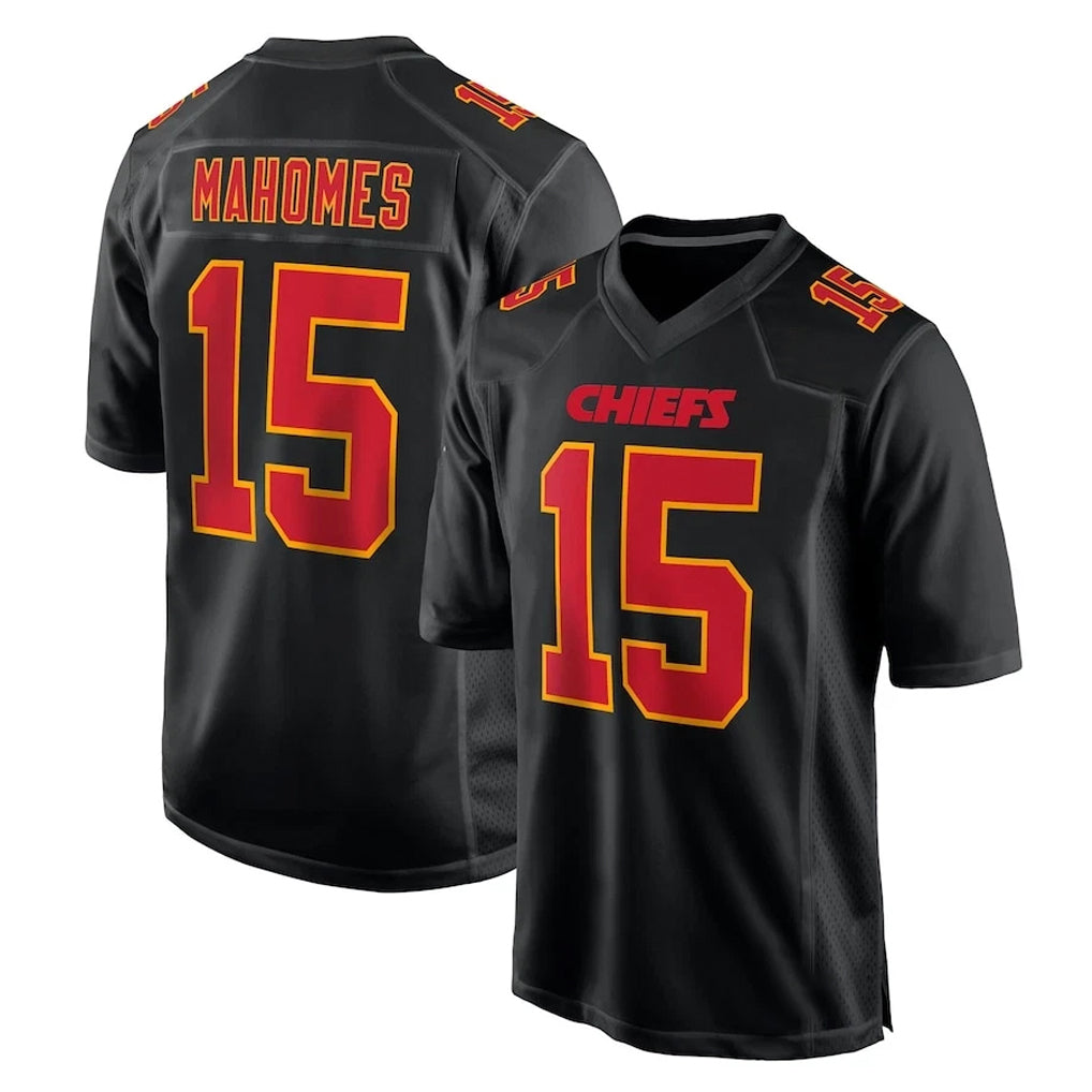 Parkc KC.Chiefs #15 Patrick Mahomes Player Black Fashion Home Game Stitched Jerseys