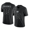 Parkc KC.Chiefs #15 Patrick Mahomes Player Black Limited Reflective Game Stitched Jerseys