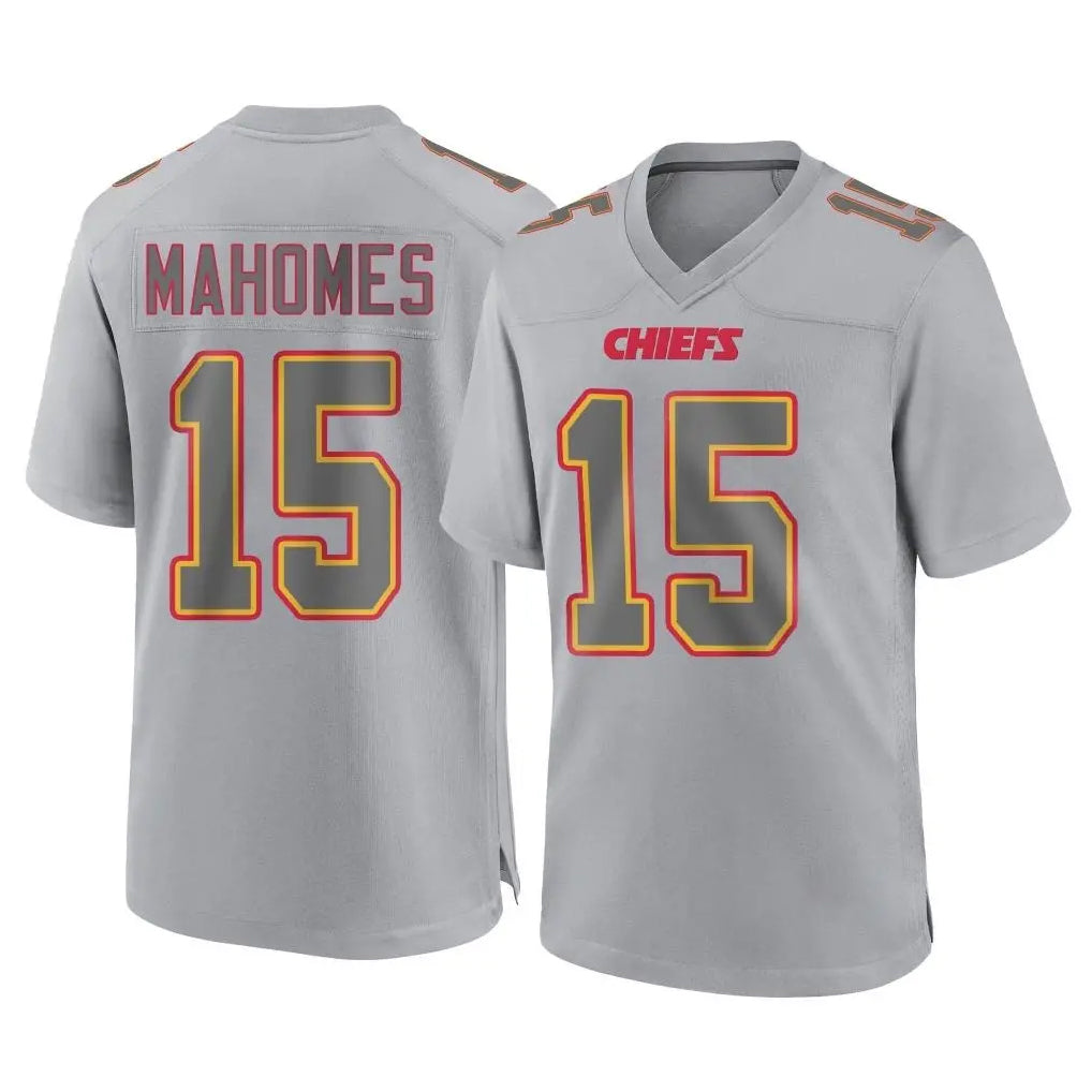Parkc KC.Chiefs #15 Patrick Mahomes Player Gray Atmosphere Fashion Game Stitched Jerseys
