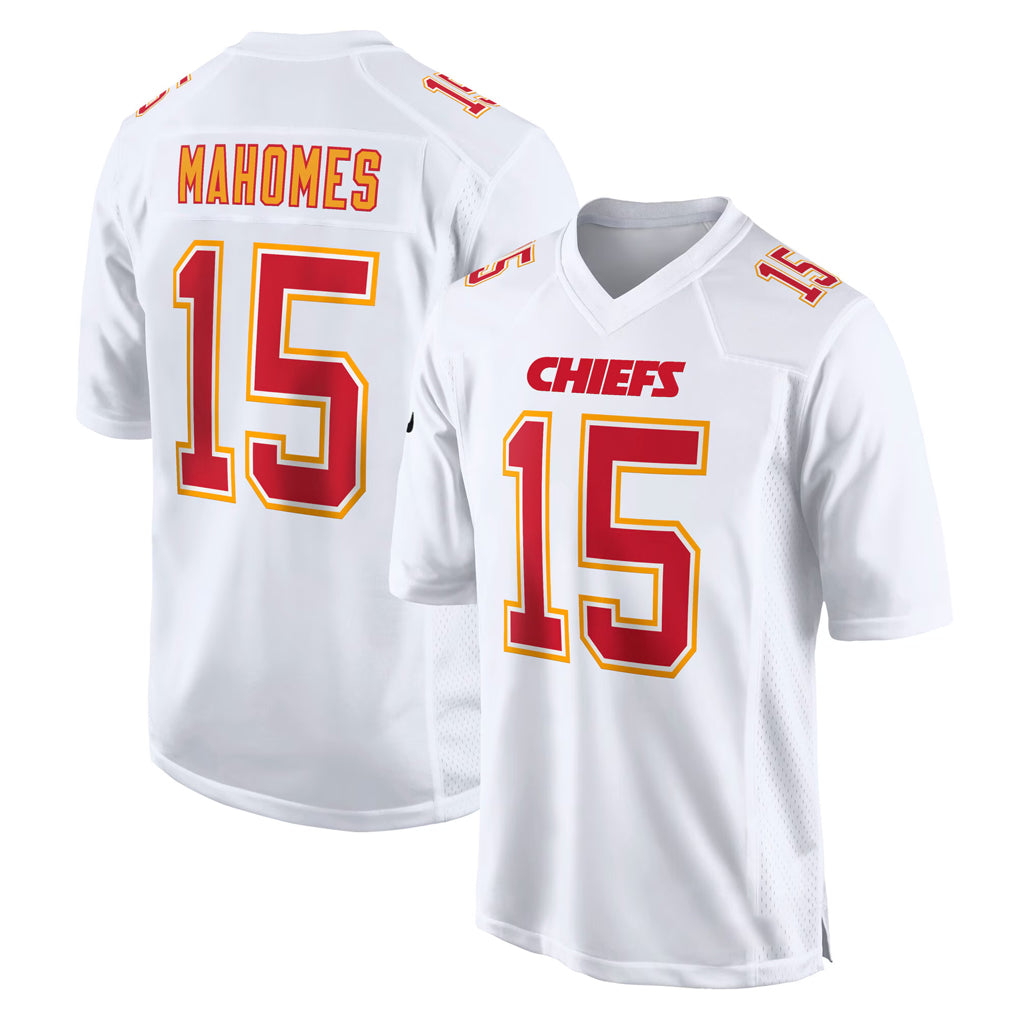 Parkc KC.Chiefs #15 Patrick Mahomes Player White Atmosphere Fashion Game Stitched Jerseys