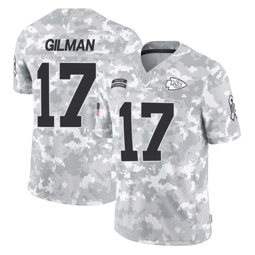 Parkc KC.Chiefs #17 Alohi Gilman Player Arctic Camo Salute To Service Limited Game Stitched Jerseys
