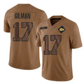 Parkc KC.Chiefs #17 Alohi Gilman Player Brown Salute To Service Limited Stitched Jerseys