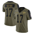 Parkc KC.Chiefs #17 Alohi Gilman Player Olive Salute To Service Limited Game Stitched Jerseys