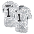 Parkc KC.Chiefs #1 Xavier Worthy Player Arctic Camo Salute To Service Limited Game Stitched Jerseys