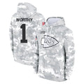 Parkc KC.Chiefs #1 Xavier Worthy Player Arctic Camo Salute to Service Hoodies Limited Game Stitched Jerseys