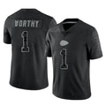 Parkc KC.Chiefs #1 Xavier Worthy Player Black Limited Reflective Game Stitched Jerseys