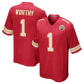 Parkc KC.Chiefs #1 Xavier Worthy Player Red Home Game Stitched Jerseys