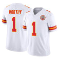 Parkc KC.Chiefs #1 Xavier Worthy Player White Limited Vapor F.U.S.E. Home Game Stitched Jerseys