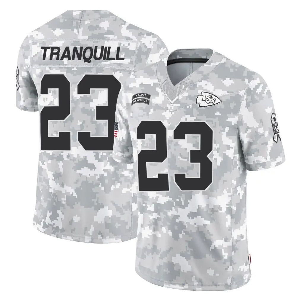 Parkc KC.Chiefs #23 Drue Tranquill Player Arctic Camo Salute To Service Limited Game Stitched Jerseys